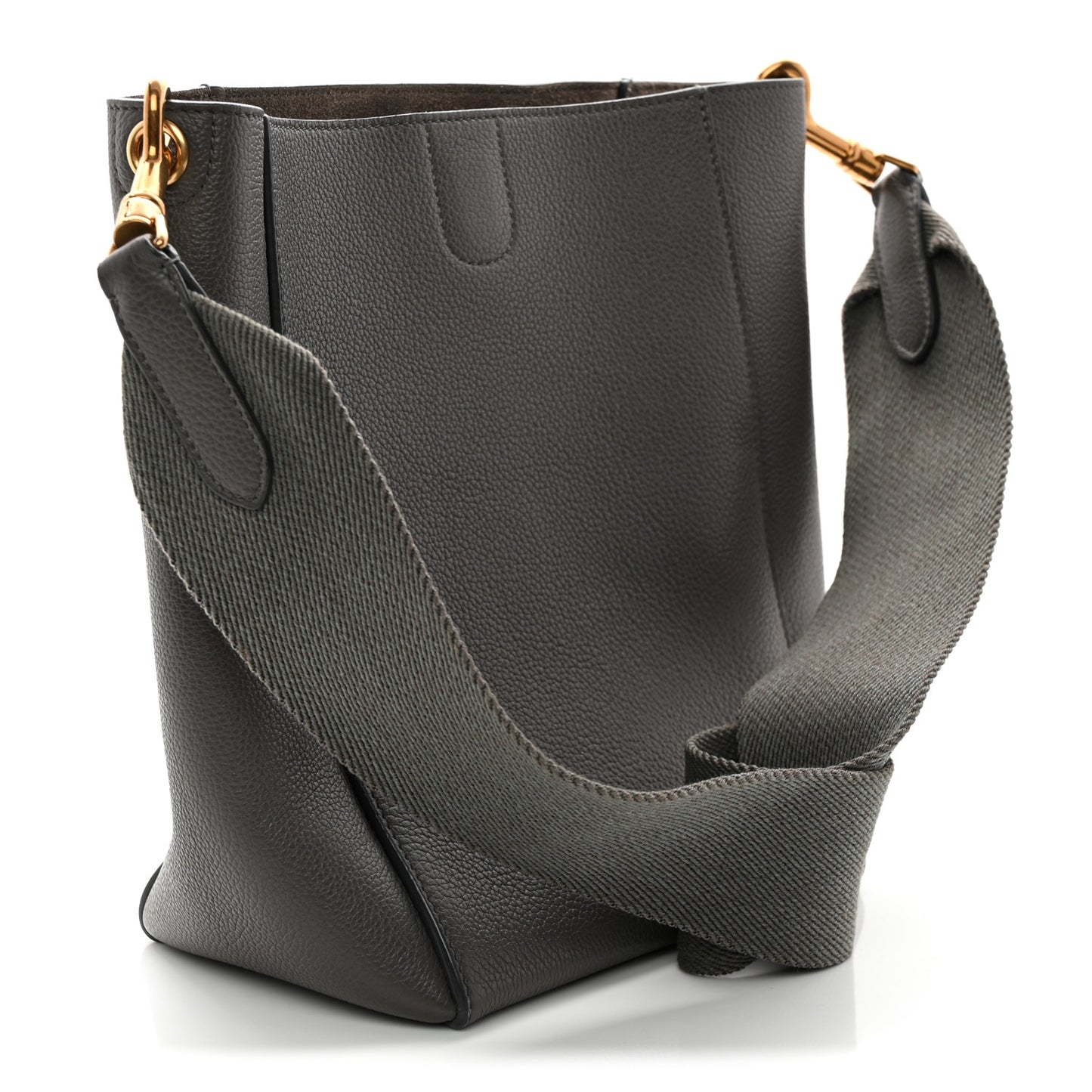 Soft Grained Calfskin Small Sangle Bucket Bag Kohl