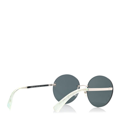 Chanel Metal Rimless Round Sunglasses 4216 Silver 4 of 8