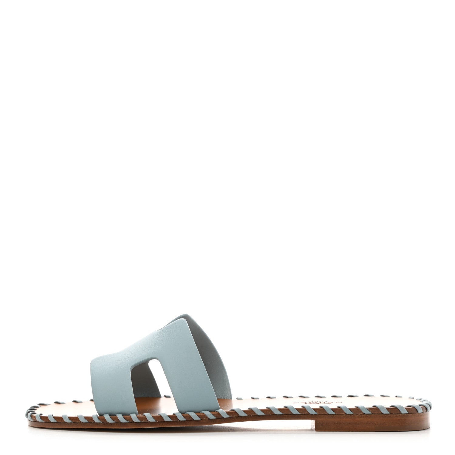 Hermes Calfskin Braided Oran Sandals 35.5 Vert D'Eau 1 of 9