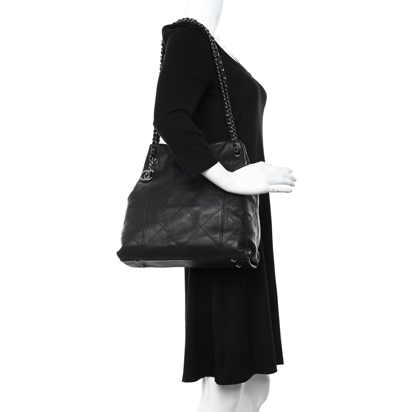 Lambskin Quilted Small Soft Touch Shoulder Bag Black