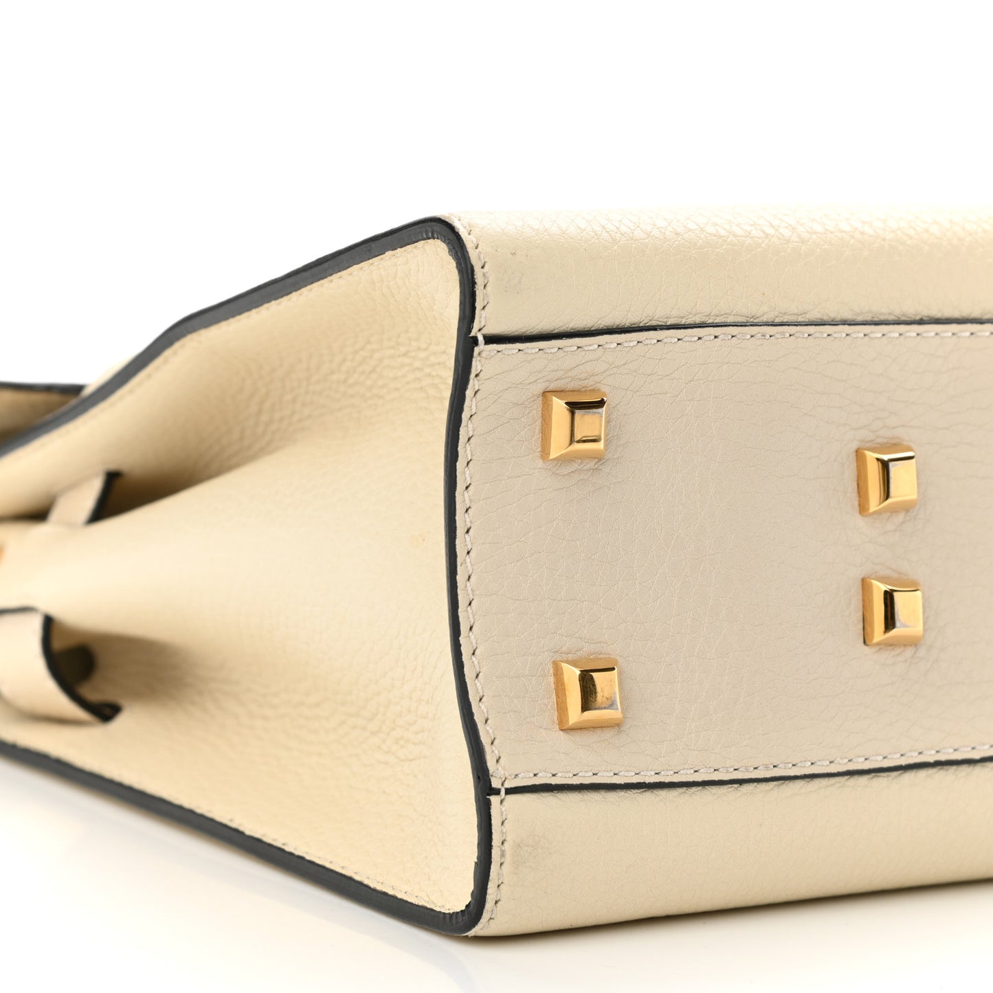 Grained Calfskin Medium My Rockstud Frame Bag Light Ivory