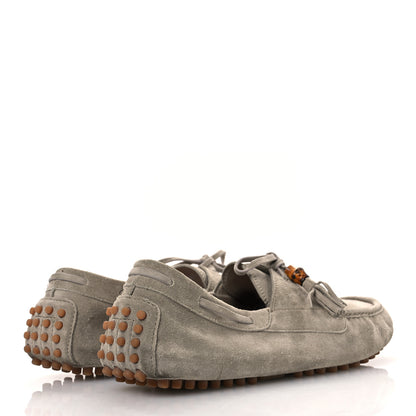 Gucci Suede Bamboo Tassel Mens Driver Loafers 9 Beige 5 of 14