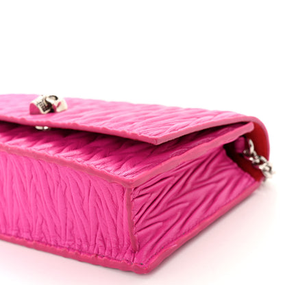 Alexander McQueen Lambskin Pleated Skull Small Chain Crossbody Bag Fuchsia 9 of 9