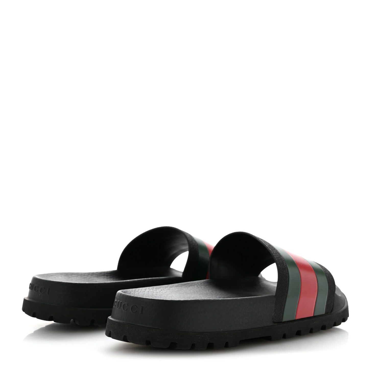 Rubber Web Mens Lug Sole Slide Sandals 11 Black Green Red