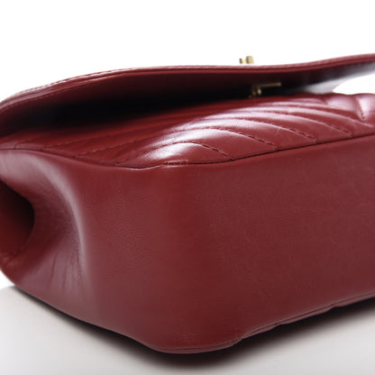 Chanel Calfskin Chevron Quilted Top Handle Flap Red 6 of 10