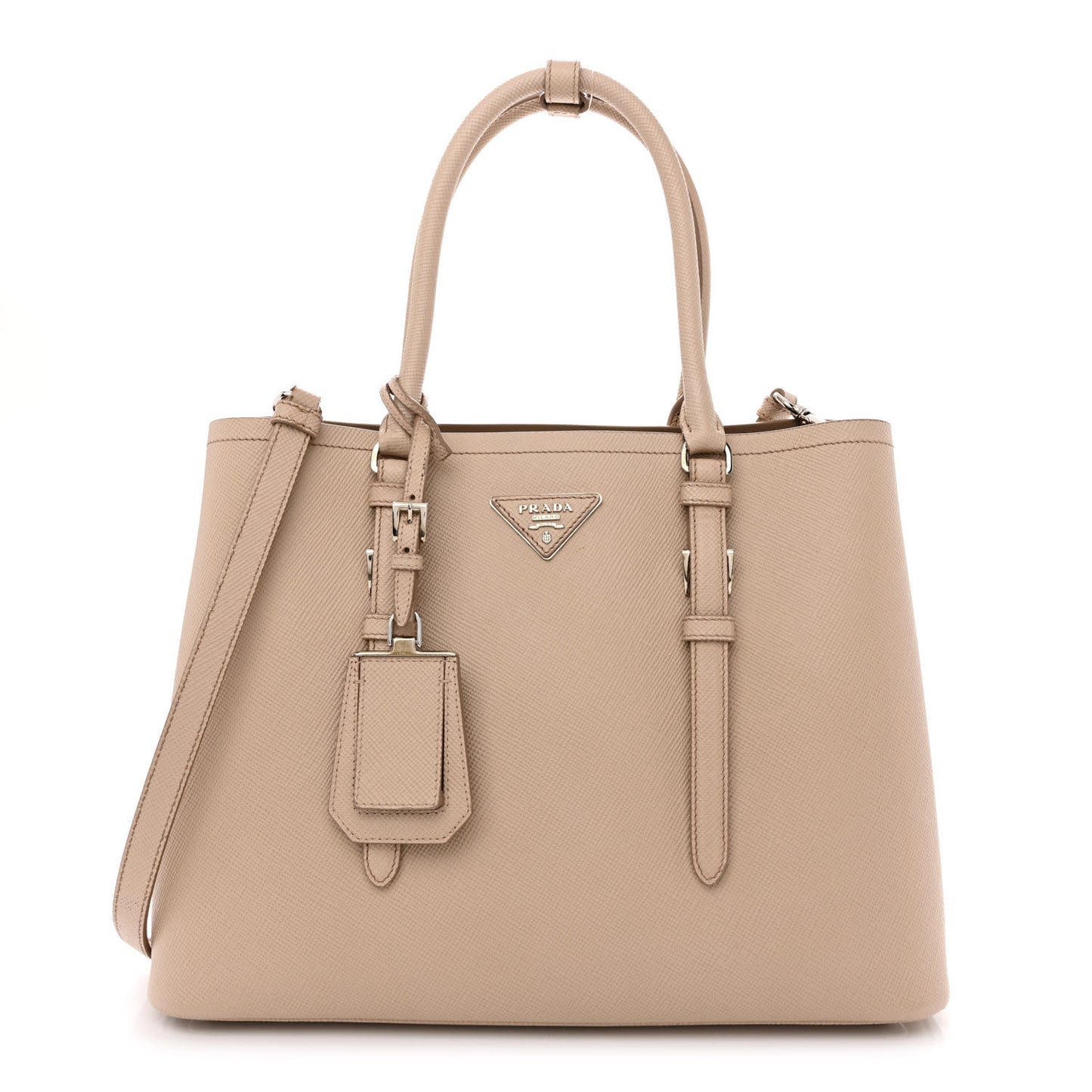 Saffiano Cuir Medium Double Handle Tote Cammeo