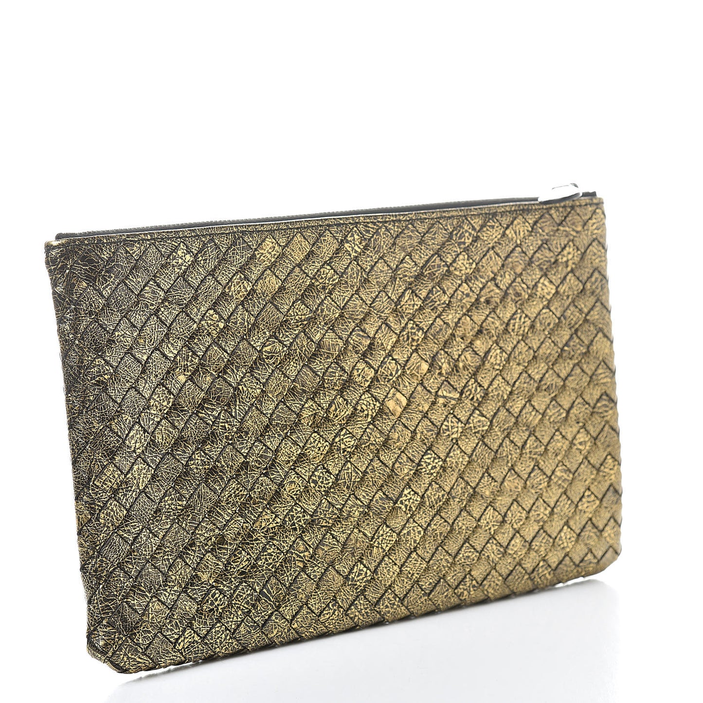 Metallic Calf Intrecciato Biletto Oro Scuro