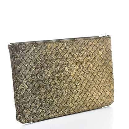 Bottega Veneta Metallic Calf Intrecciato Biletto Oro Scuro 3 of 7
