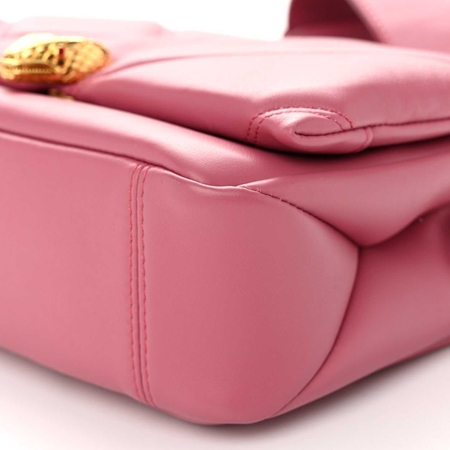 Calfskin Matelasse Mini Serpenti Cabochon Crossbody Bag Pink