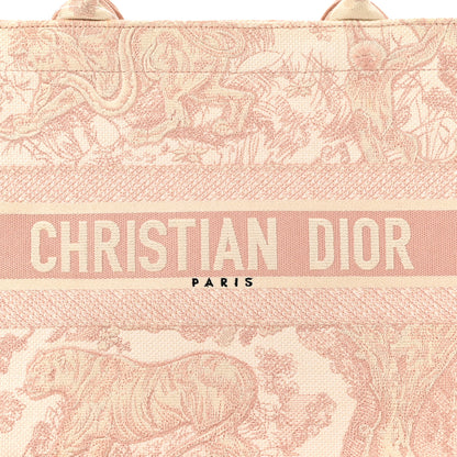 Christian Dior Canvas Embroidered Medium Dioriviera Toile De Jouy Book Tote Rose 7 of 10