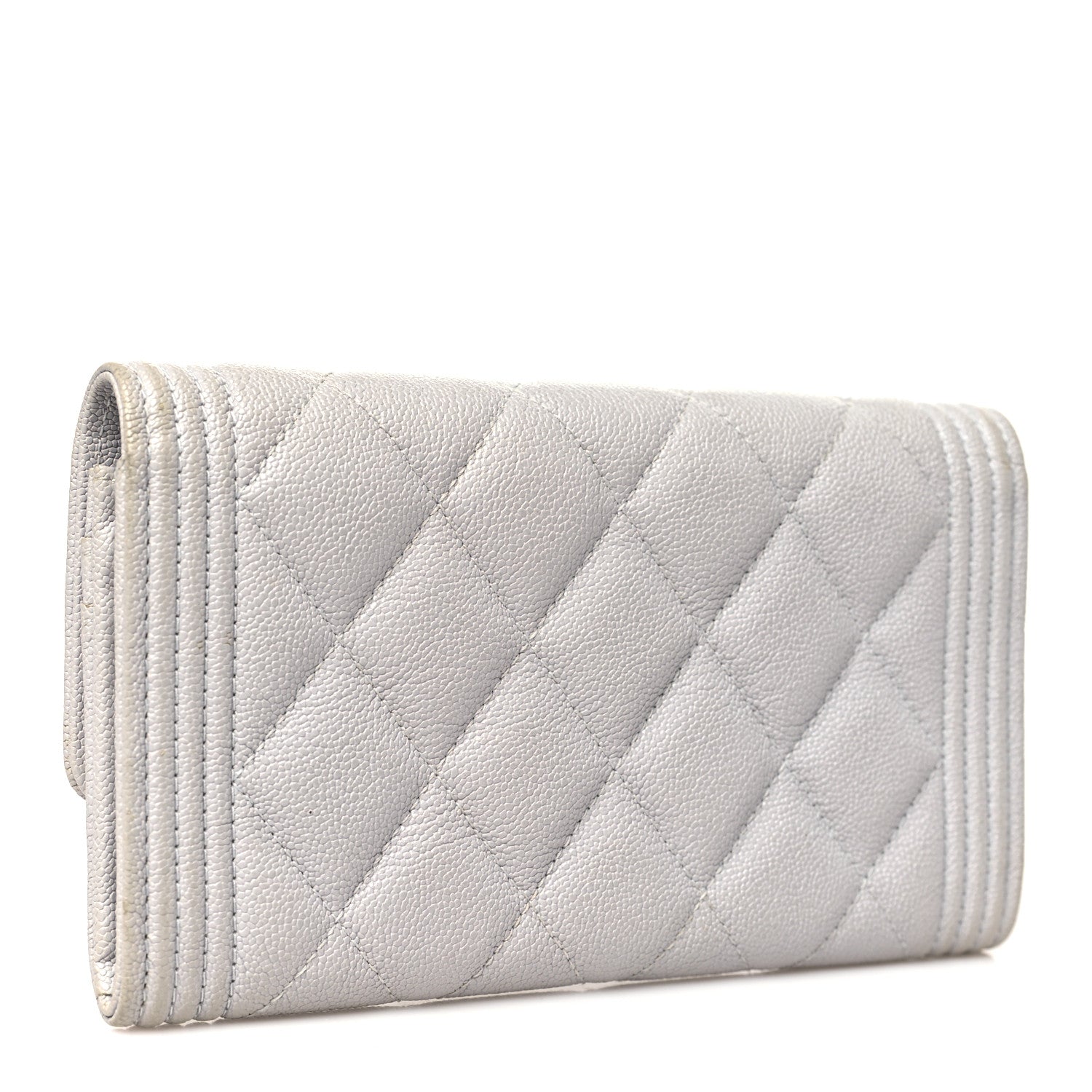 Chanel Caviar Quilted Medium Boy Flap Walle Light Grey 3 of 14