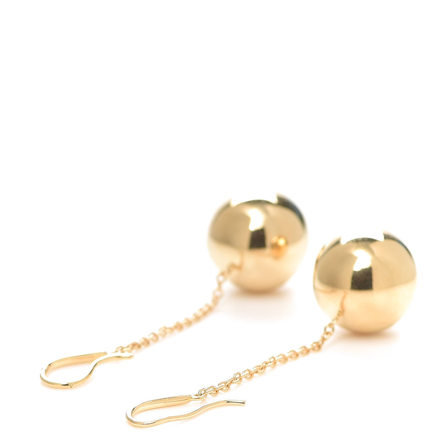 Tiffany 18K Yellow Gold 14mm HardWear Ball Hook Drop Earrings 3 of 5