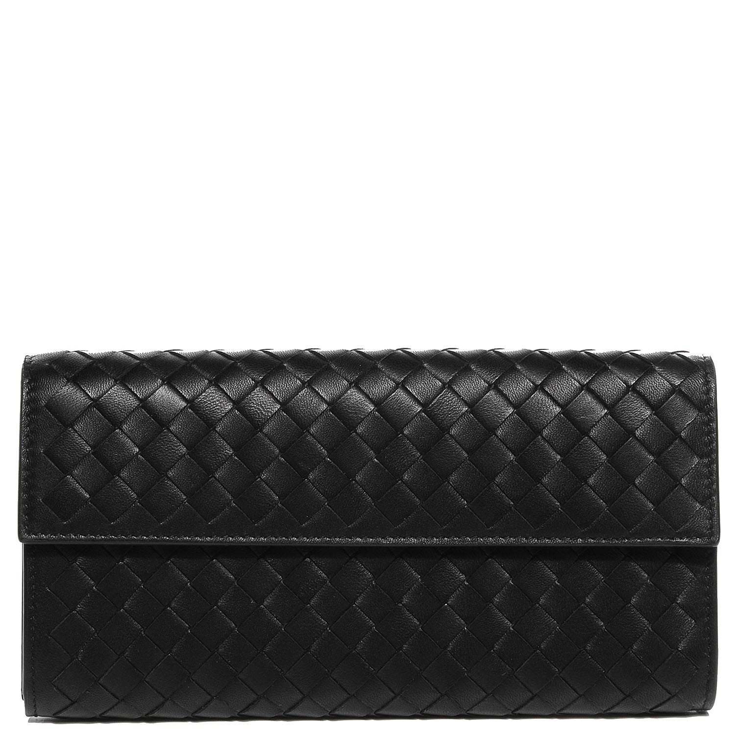 Bottega Veneta Nappa Intrecciato Continental Flap Wallet Nero Black 1 of 9