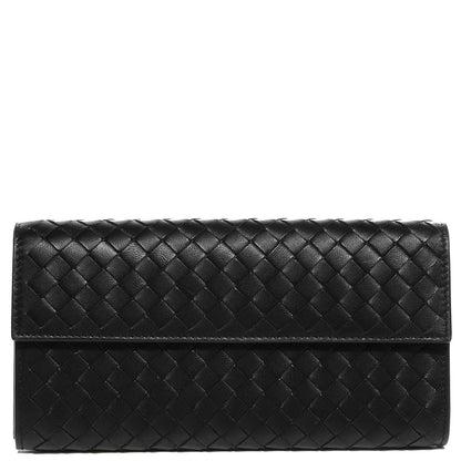 Bottega Veneta Nappa Intrecciato Continental Flap Wallet Nero Black 1 of 9