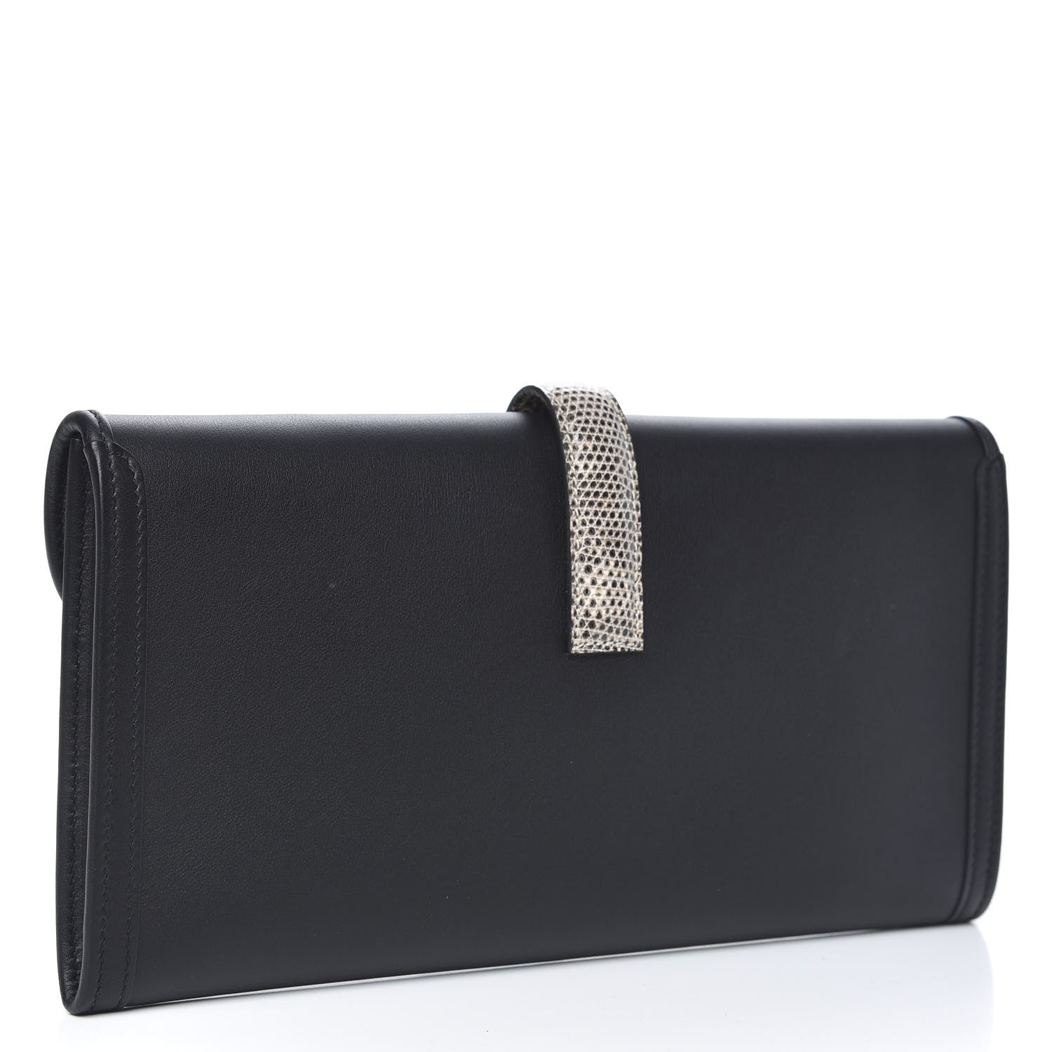 Hermes Swift Lizard Jige Elan Touch 29 Clutch Black Ombre 3 of 11