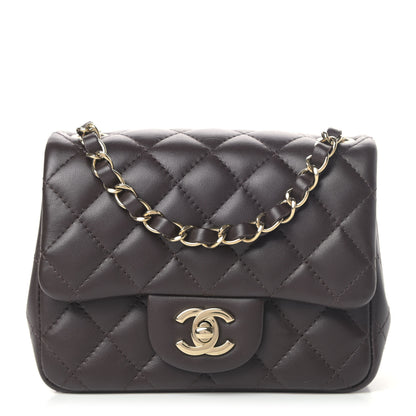 Chanel Lambskin Quilted Mini Square Flap Dark Brown 1 of 4
