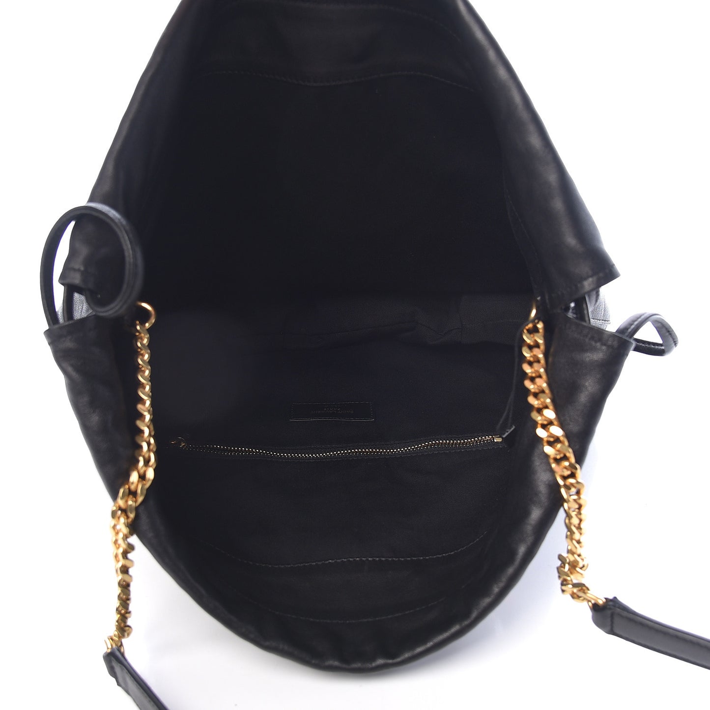 Lambskin Charm Studded Teddy Drawstring Bag Black