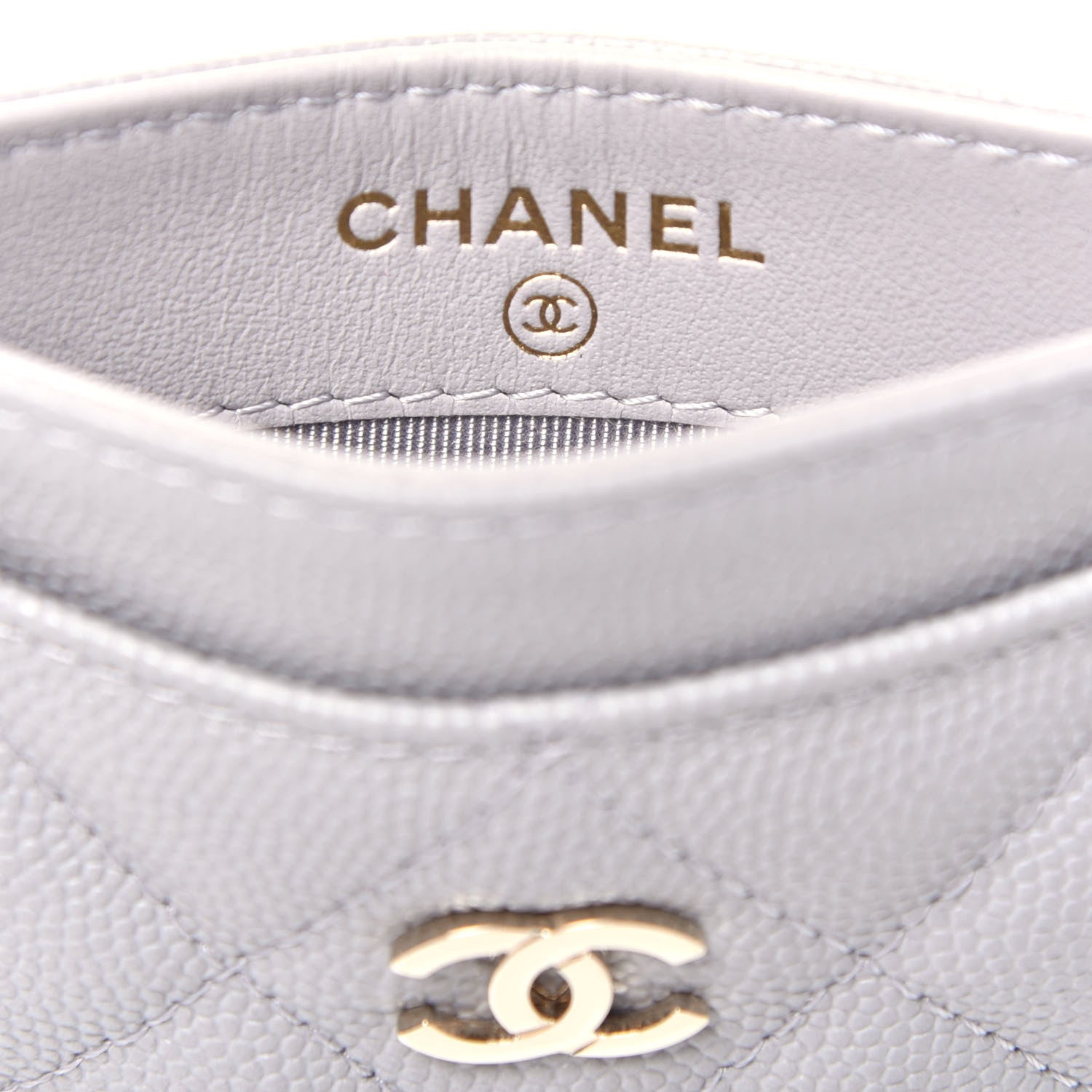 Chanel Caviar Quilted Card Holder Grey 6 of 8