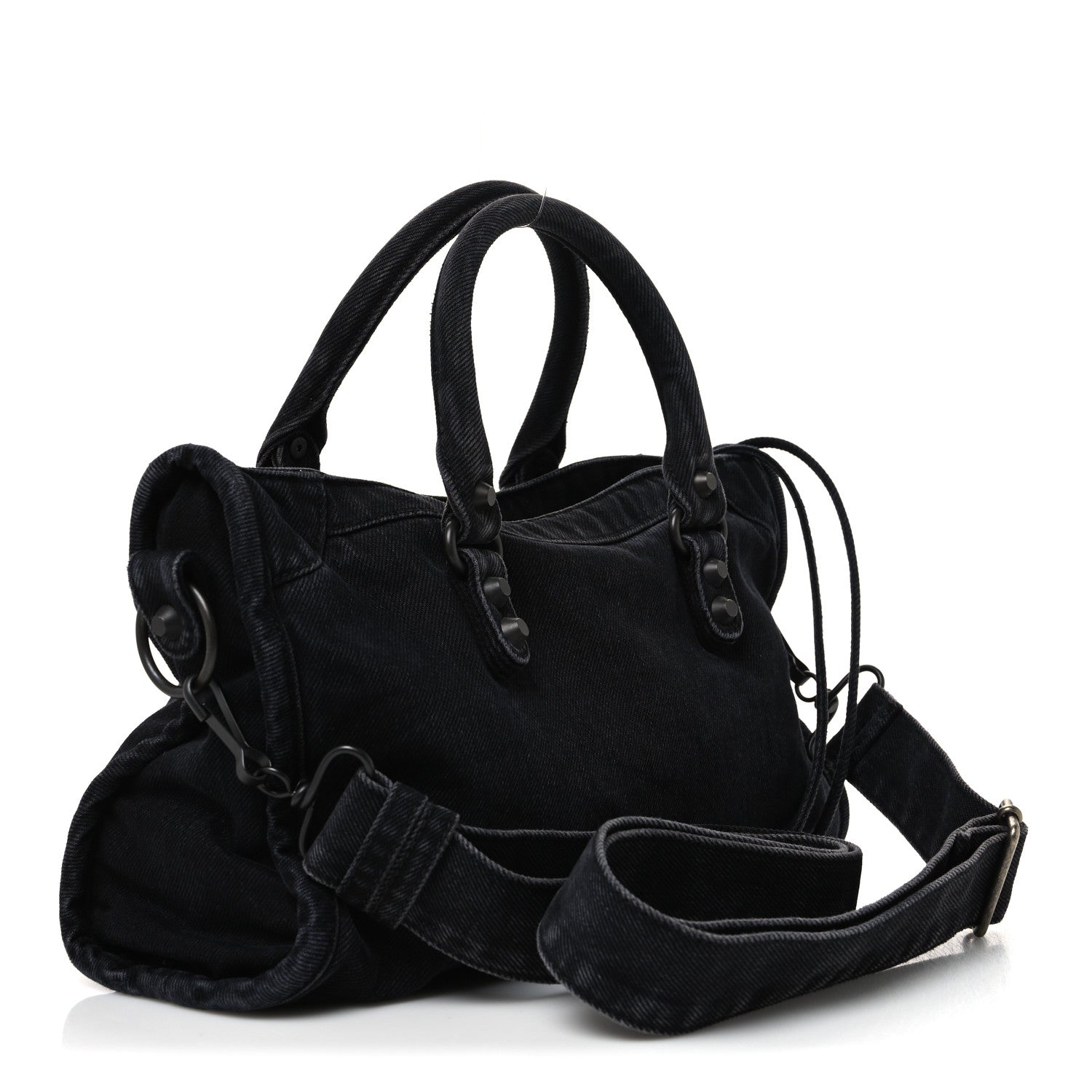 Balenciaga Washed Denim Classic Hardware Small Le City Black 2 of 9