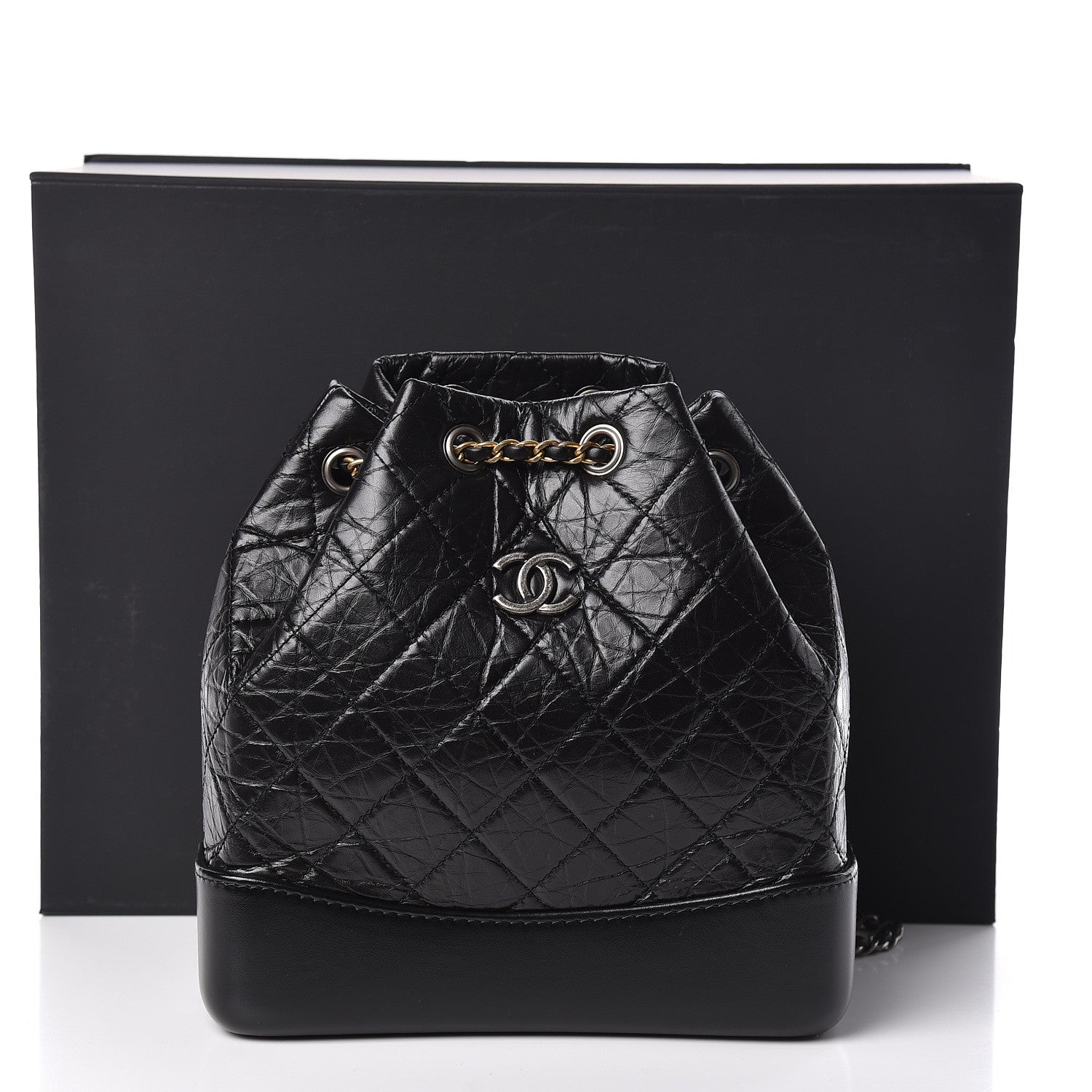 Chanel Aged Calfskin Quilted Small Gabrielle Backpack Black 11 of 11