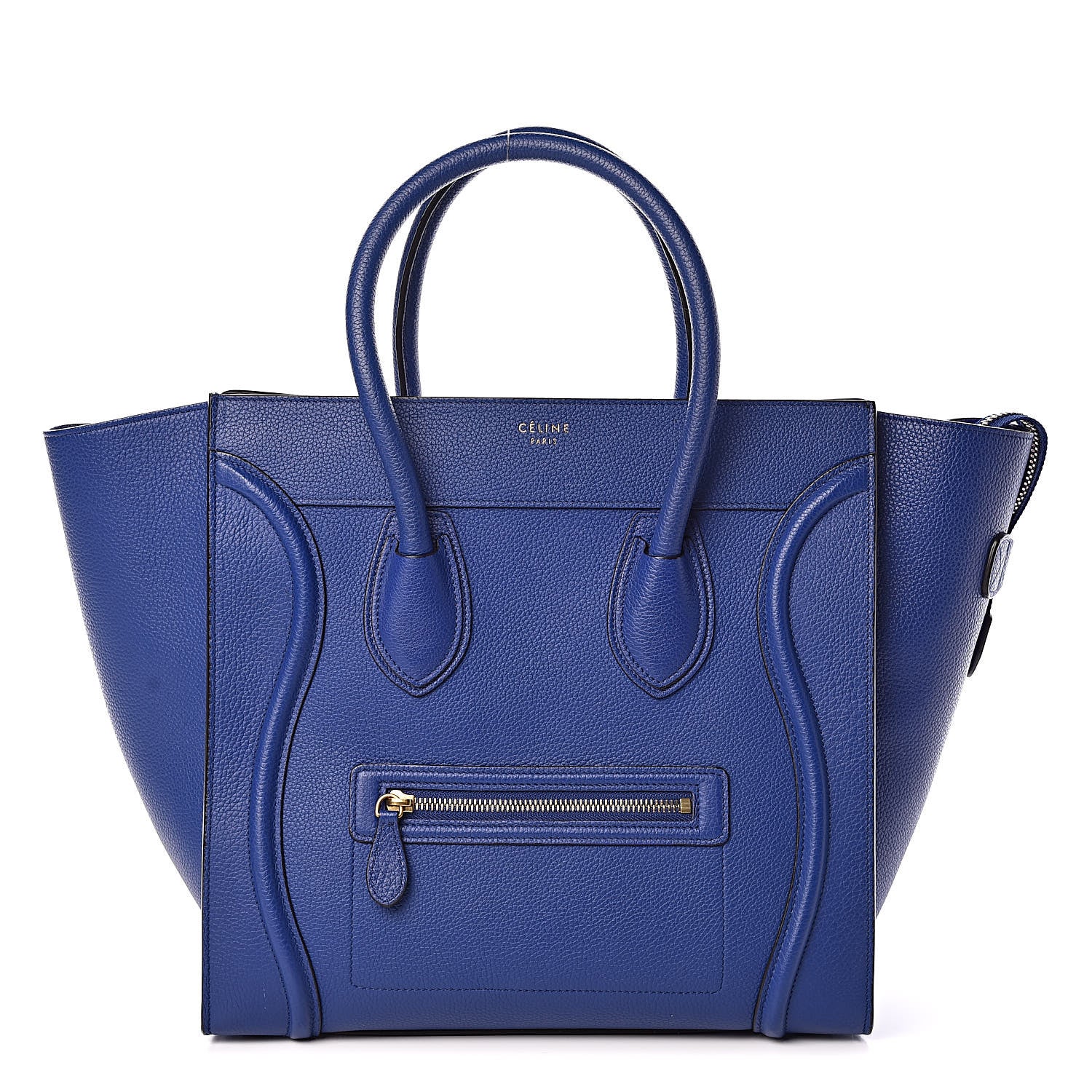 Celine Drummed Calfskin Mini Luggage Indigo 1 of 10