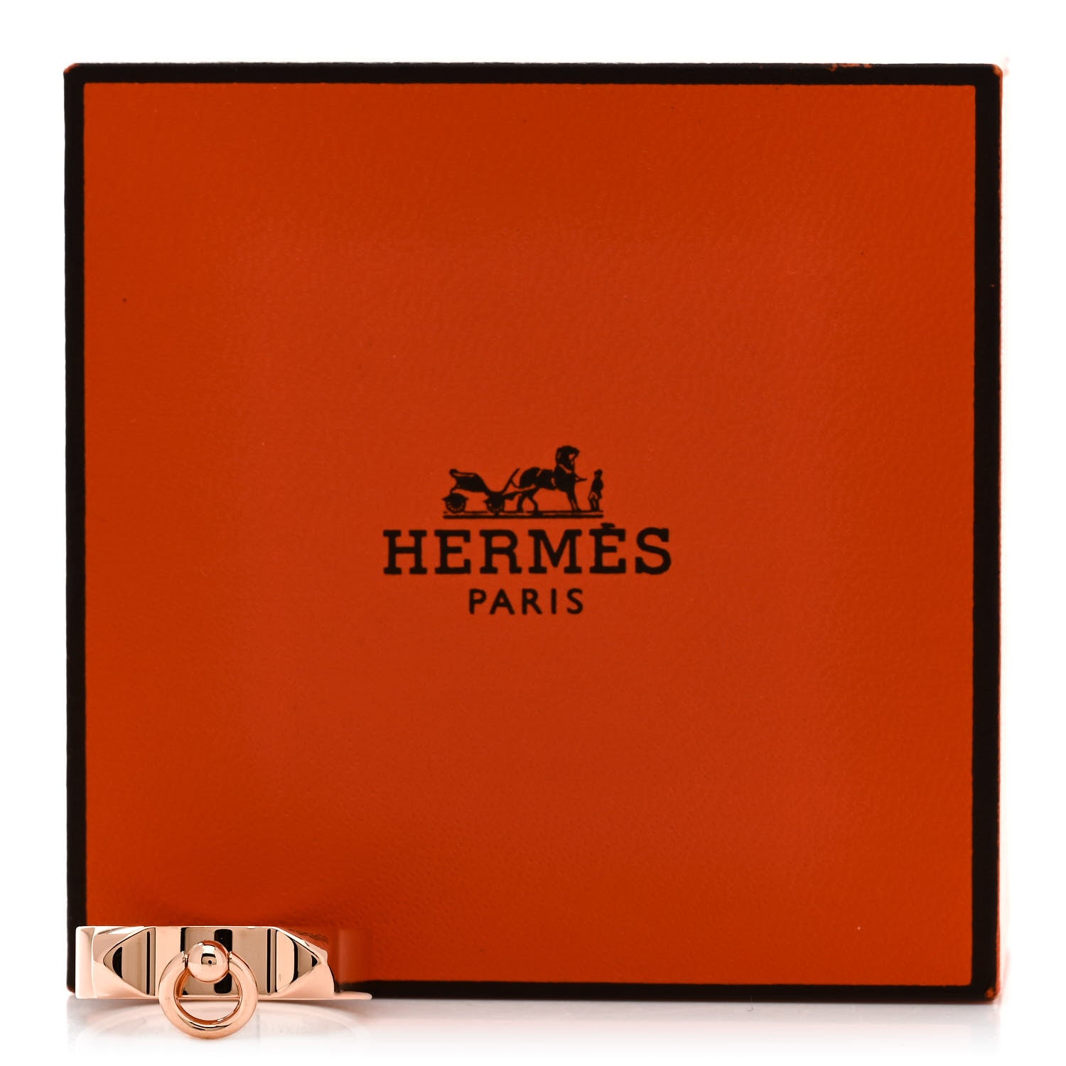 Hermes 18K Rose Gold PM Collier De Chien Ring 54 7 5 of 5