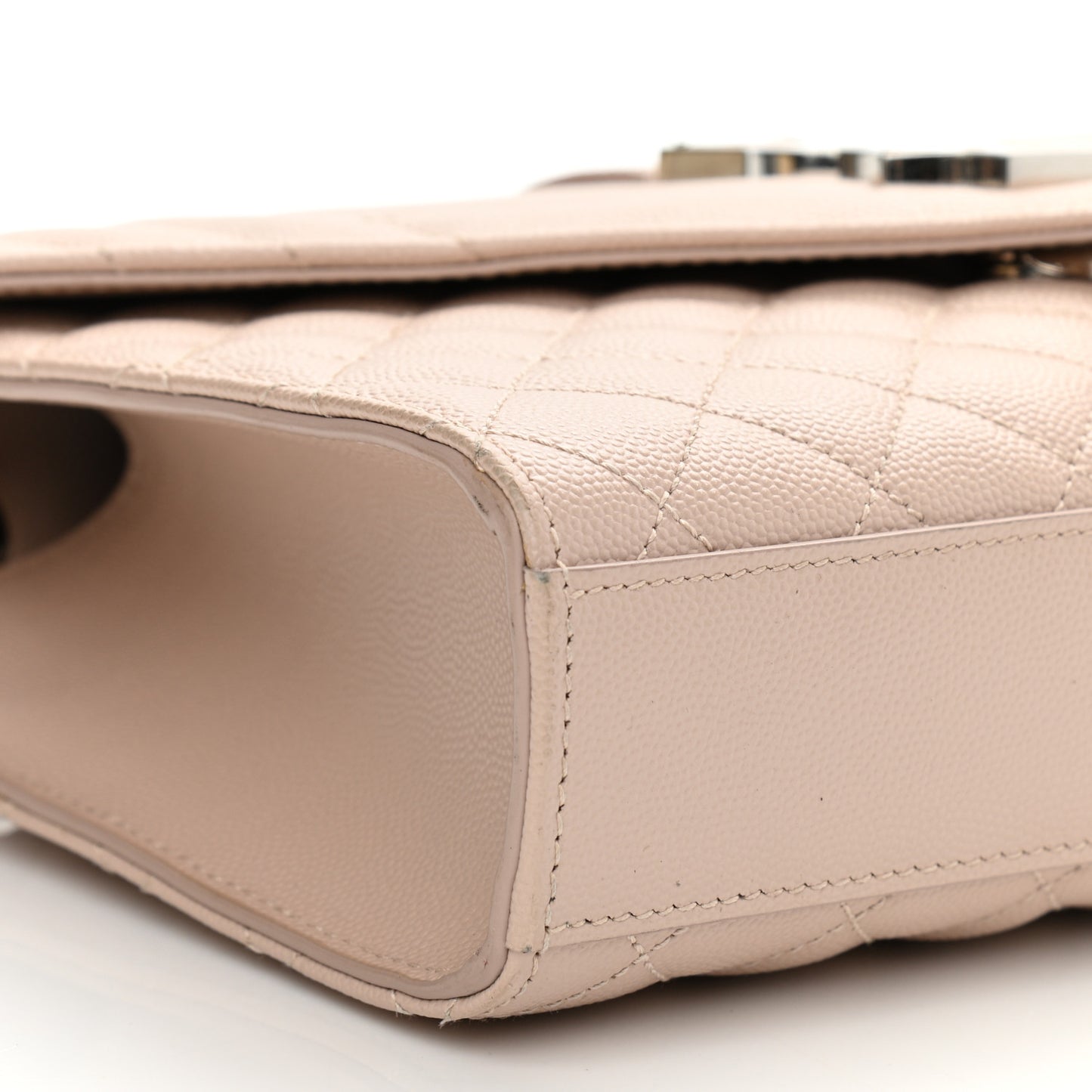 Grain De Poudre Textured Mixed Matelasse Medium Triquilt Monogram Satchel Marble Pink