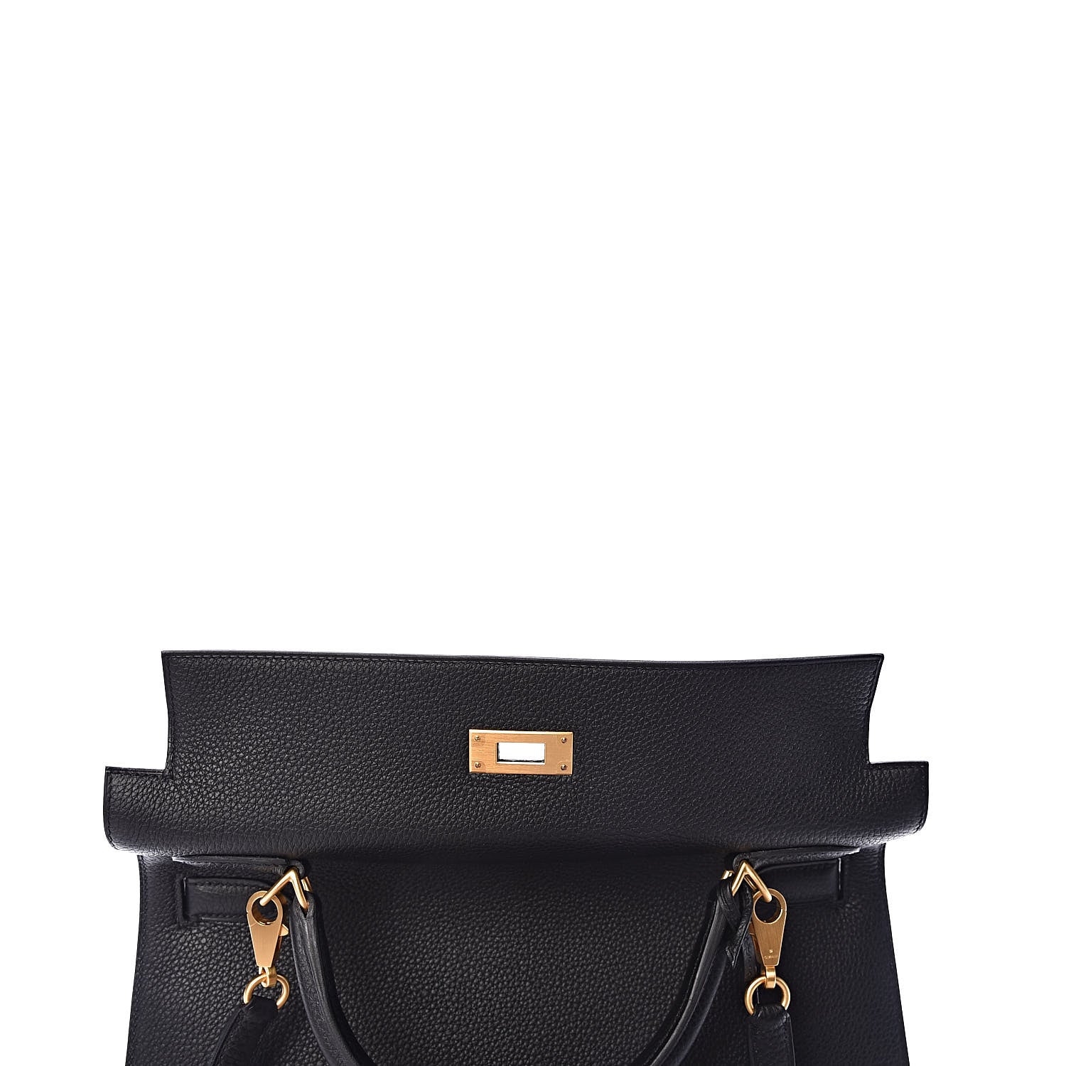 Hermes Togo Kelly Horseshoe Sellier 32 Black Vert Fonce 12 of 41