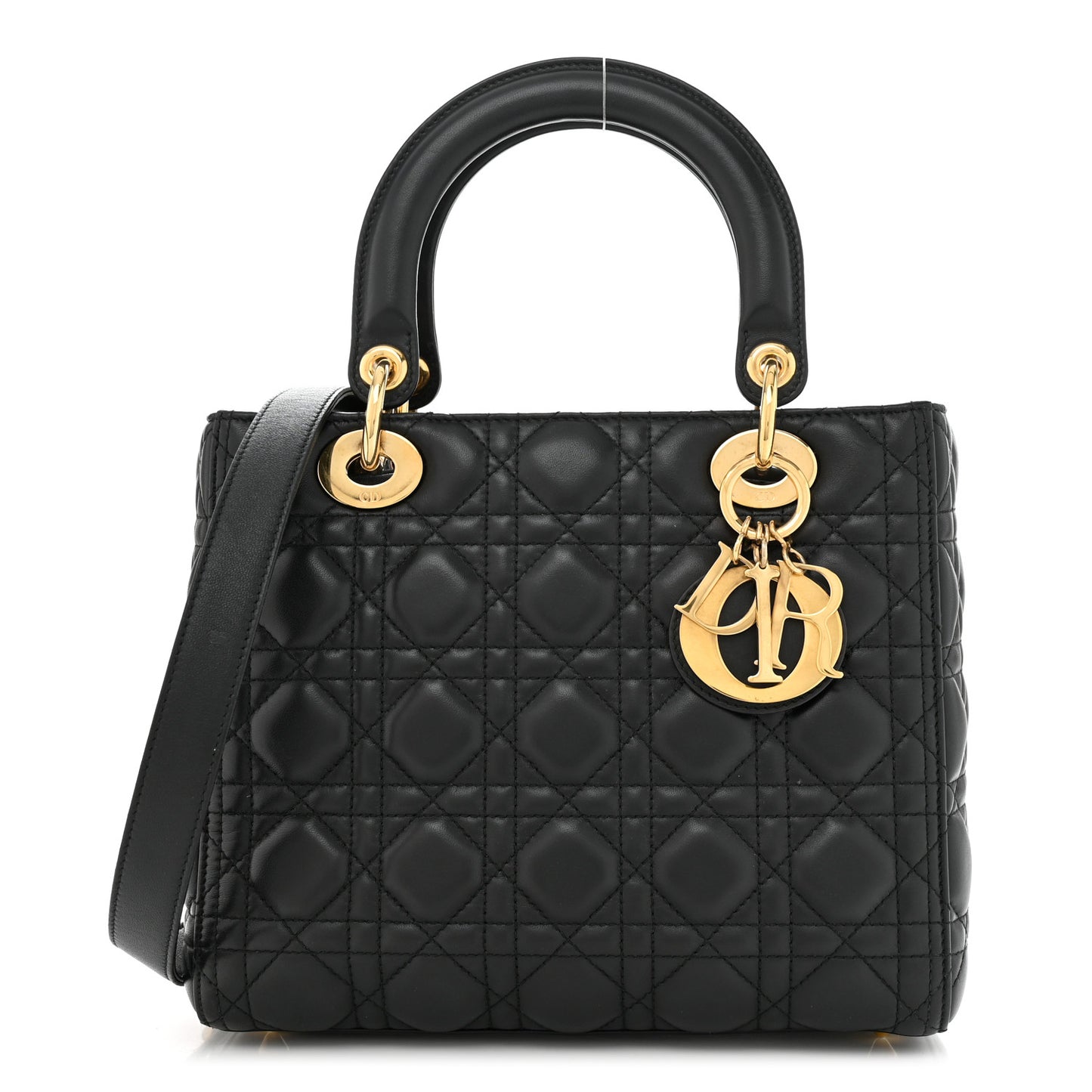 Lambskin Cannage Medium Lady Dior Black
