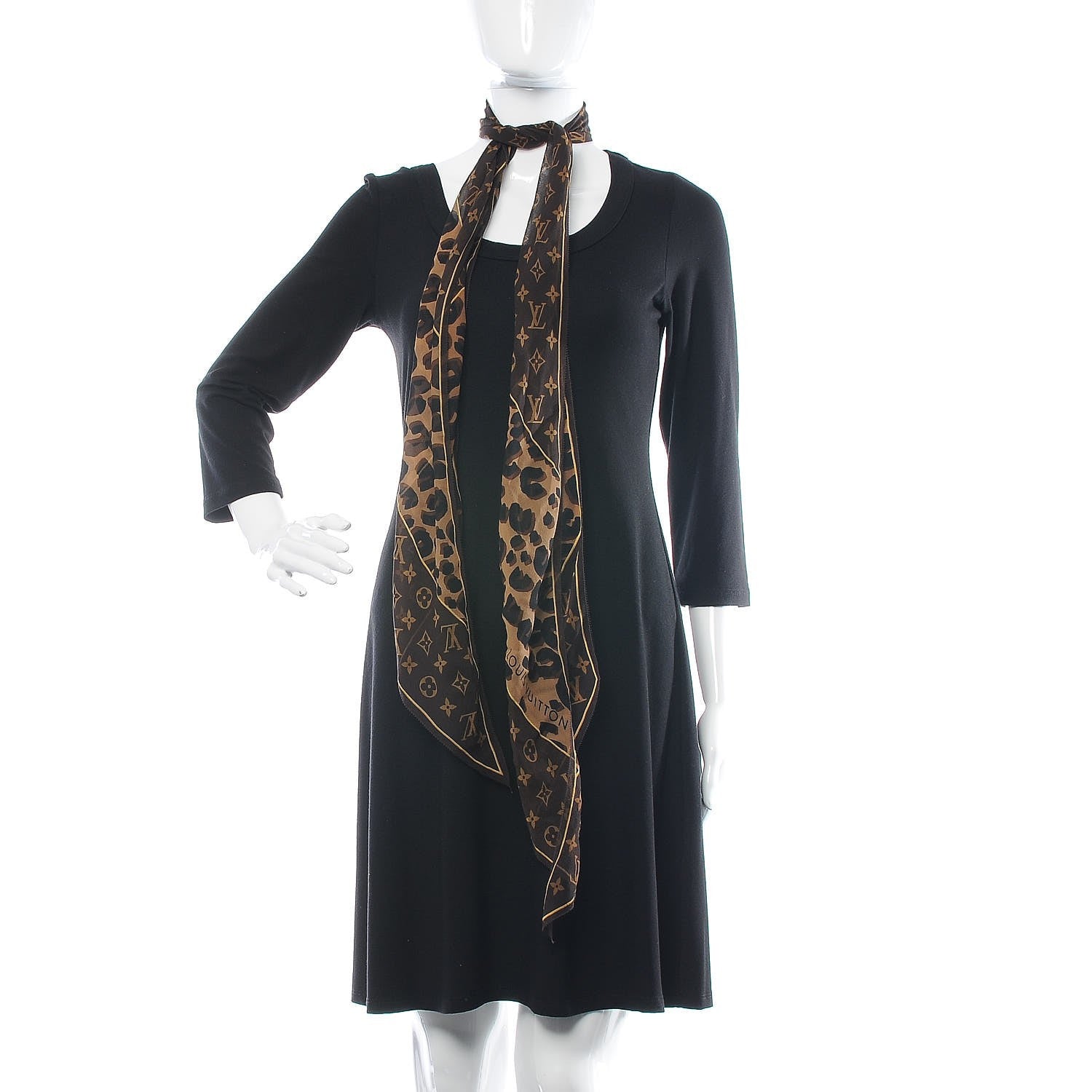 Louis Vuitton Silk Crepe Leopard Monogram Scarf 3 of 3