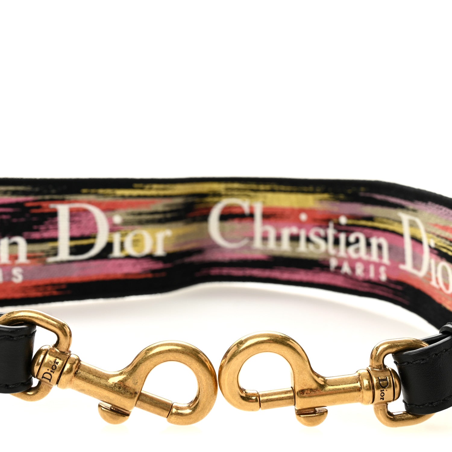 Christian Dior Canvas Embroidered Floral Shoulder Strap Black