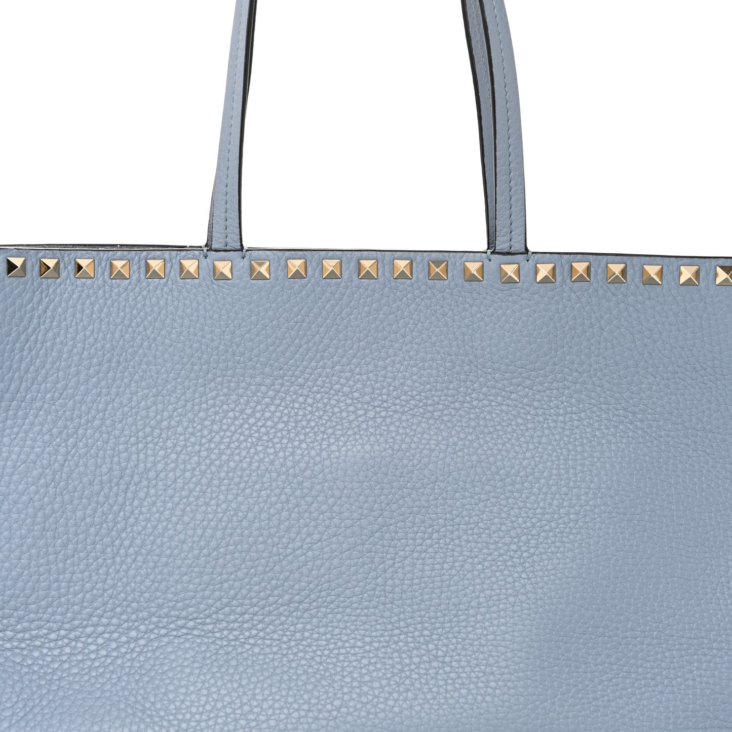Grained Calfskin Small Rockstud Shoulder Tote Niagara