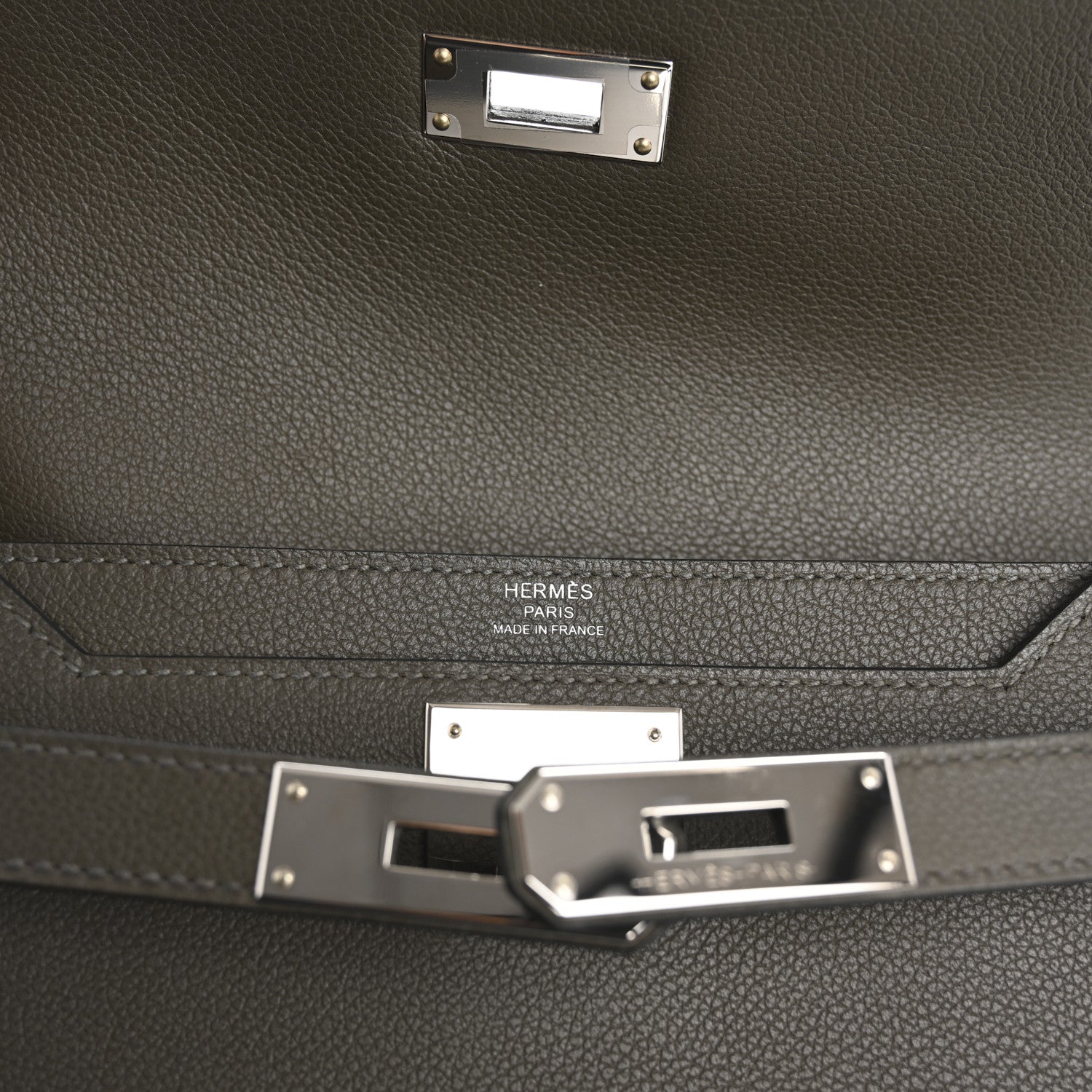 Hermes Evercolor Kelly Depeches 25 Pouch Vert Maquis 6 of 9