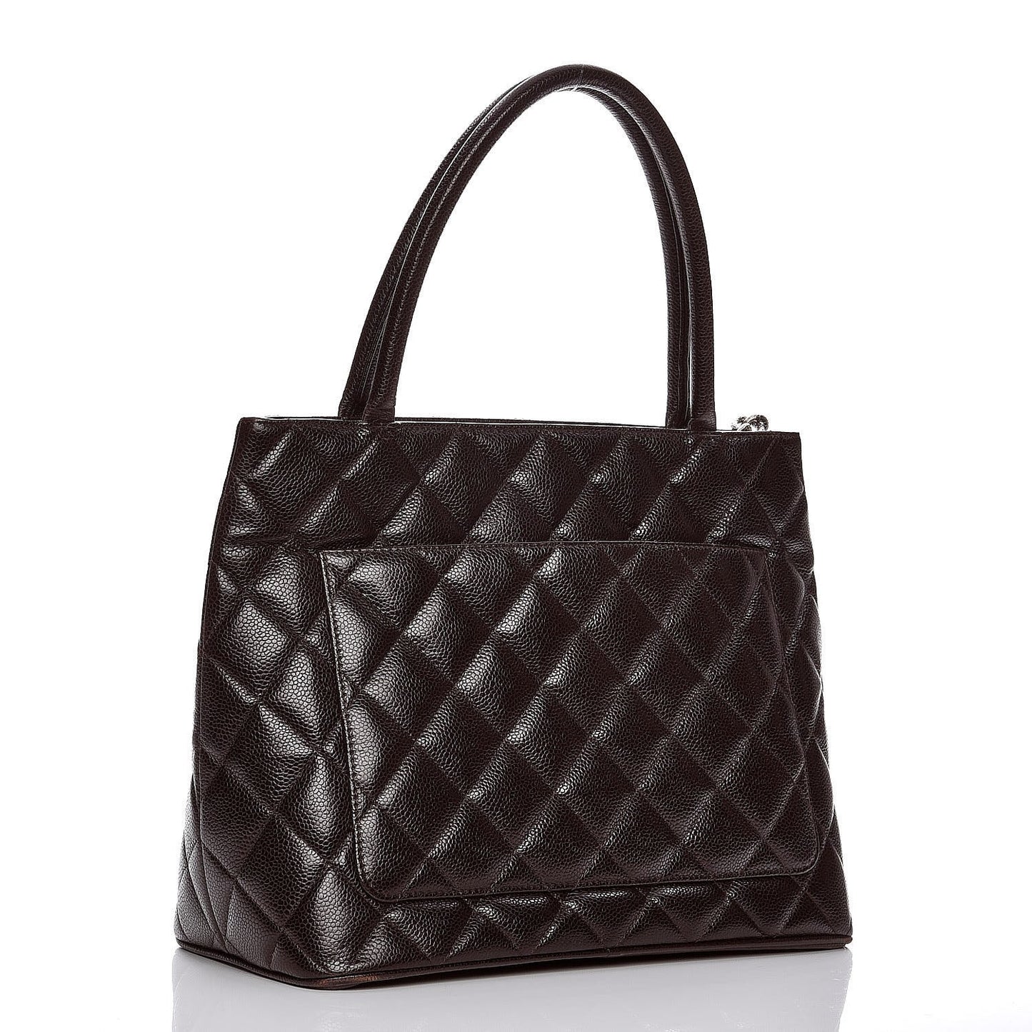 Caviar Quilted Medallion Tote Dark Brown