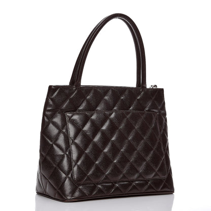 Chanel Caviar Quilted Medallion Tote Dark Brown 3 of 14