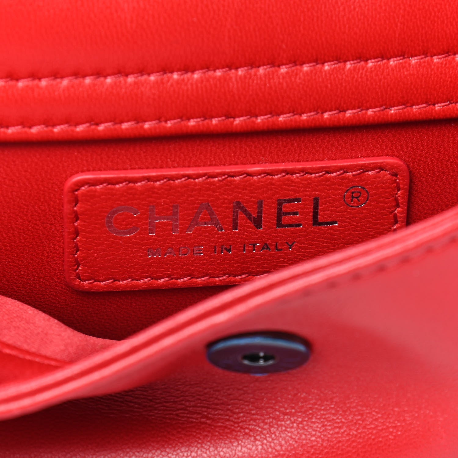Chanel Quilted Lizard Flap Red 6 of 9