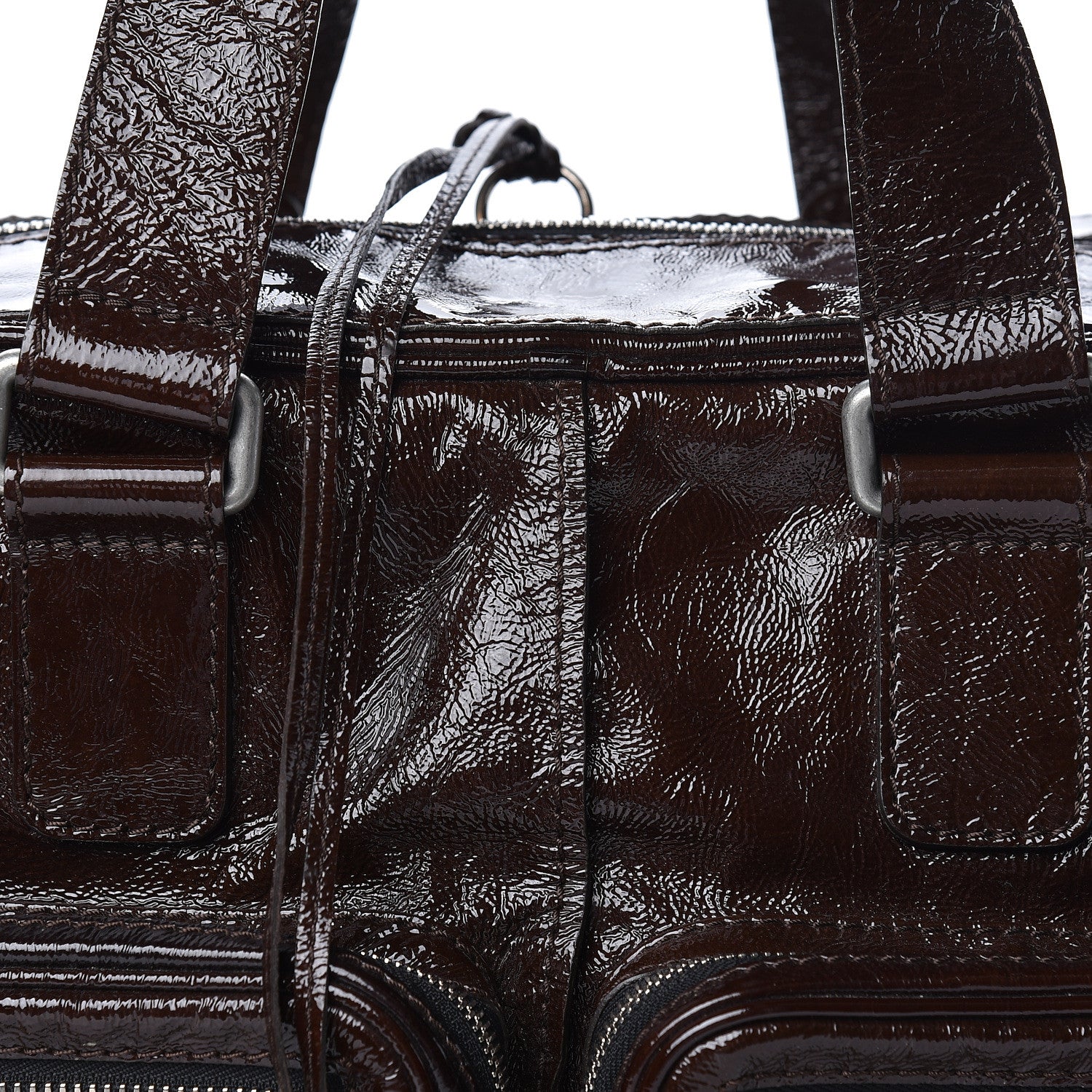 Chloe Crinkled Patent Betty Shoulder Bag Chocolate 12 of 12