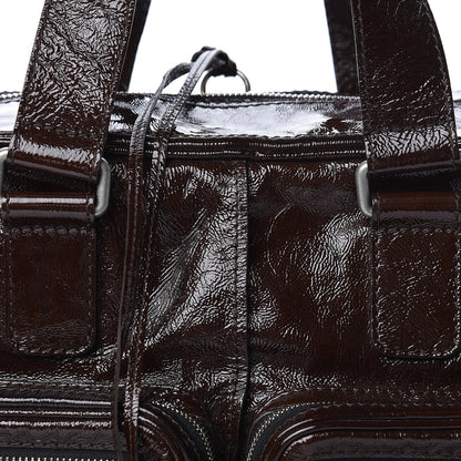 Chloe Crinkled Patent Betty Shoulder Bag Chocolate 12 of 12