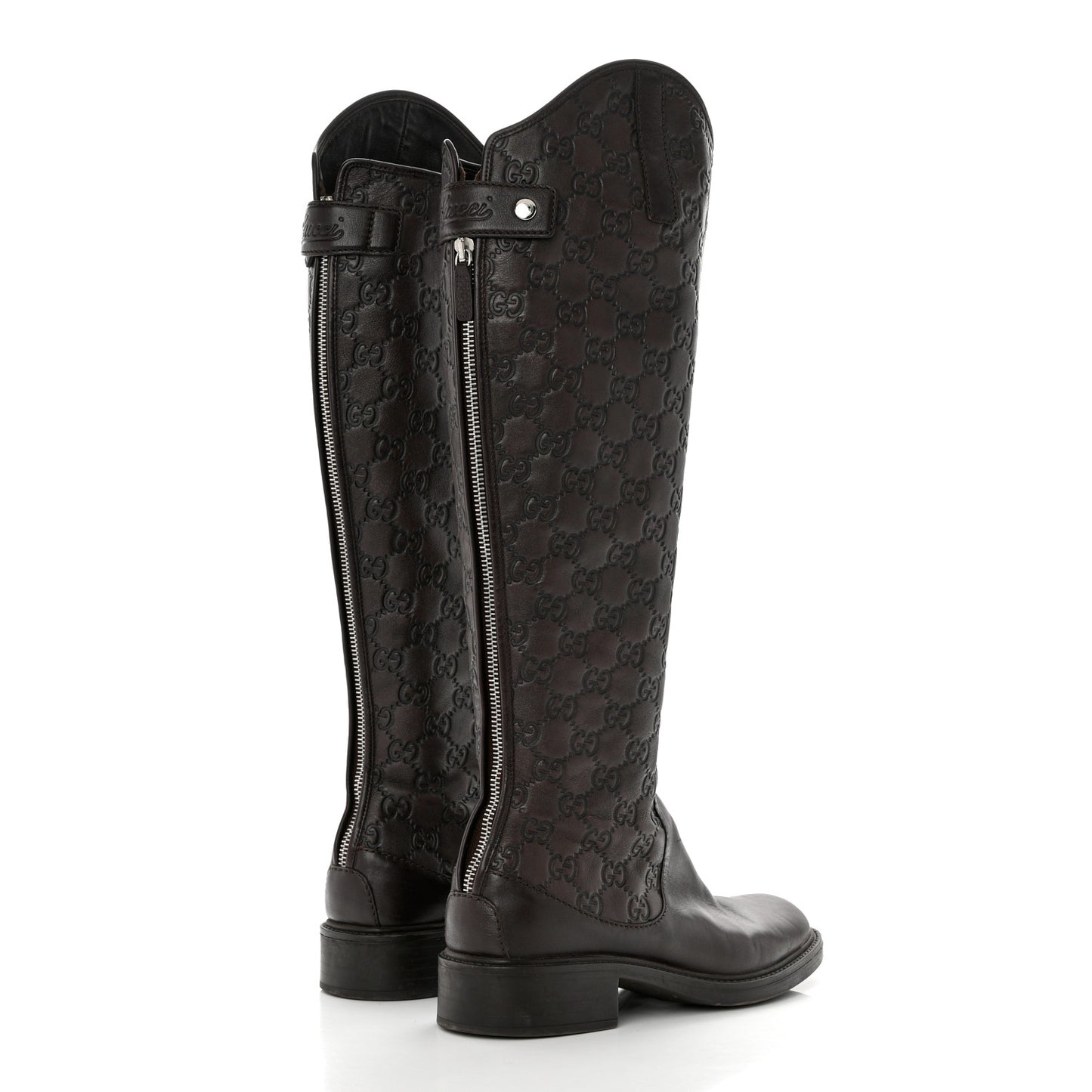 Guccissima Calfskin Miro Soft Knee High Riding Boots 37 Chocolate