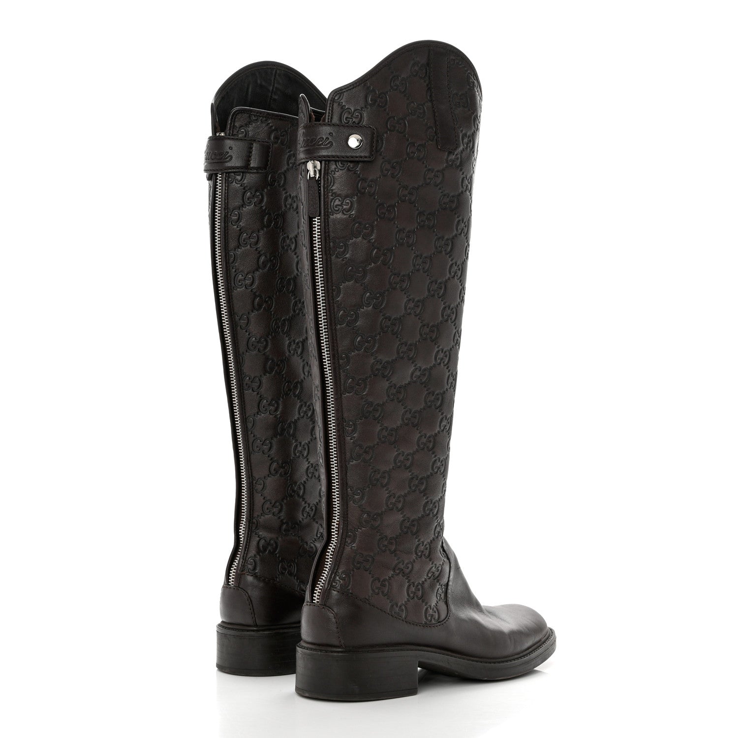 Gucci Guccissima Calfskin Miro Soft Knee High Riding Boots 37 Chocolate 4 of 9