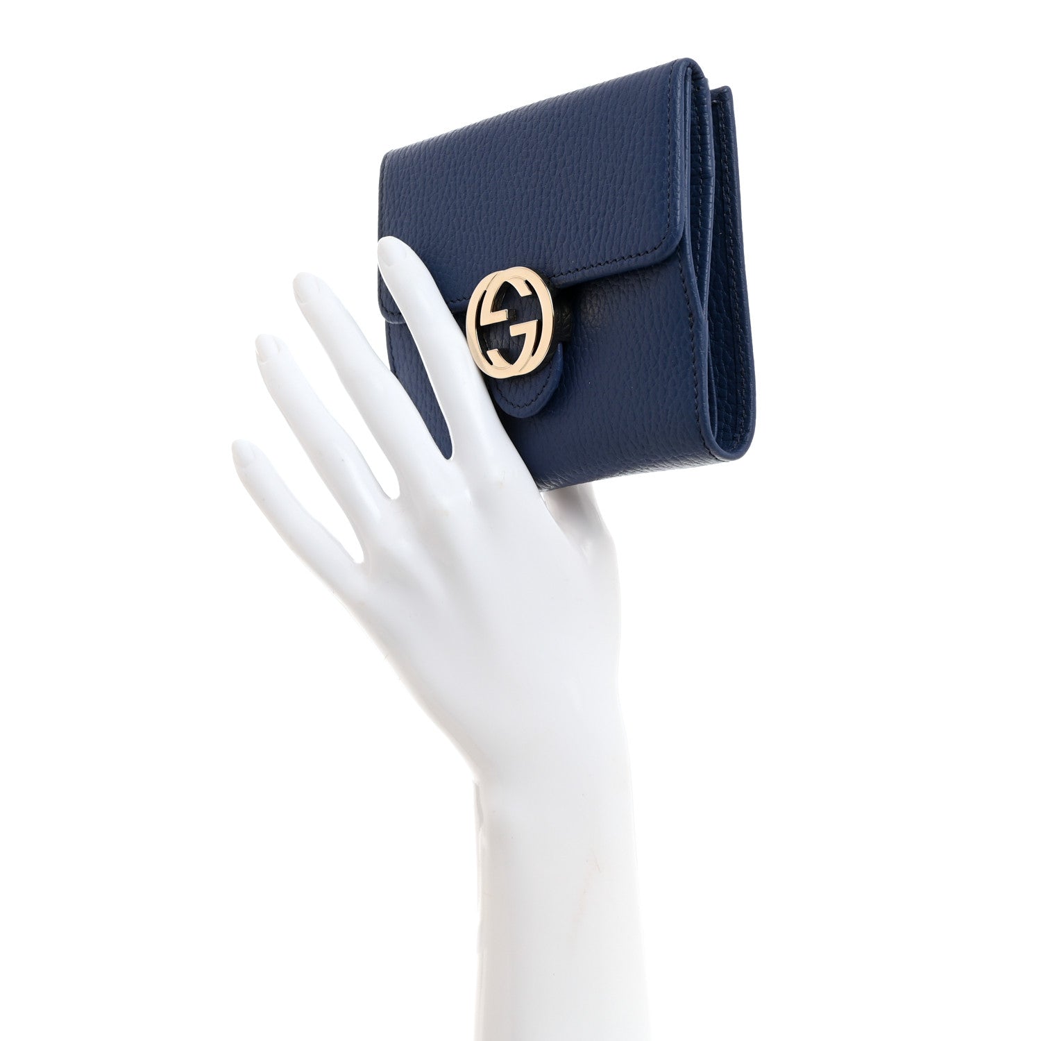 Gucci Dollar Calfskin Interlocking G French Wallet Caspian 2 of 9