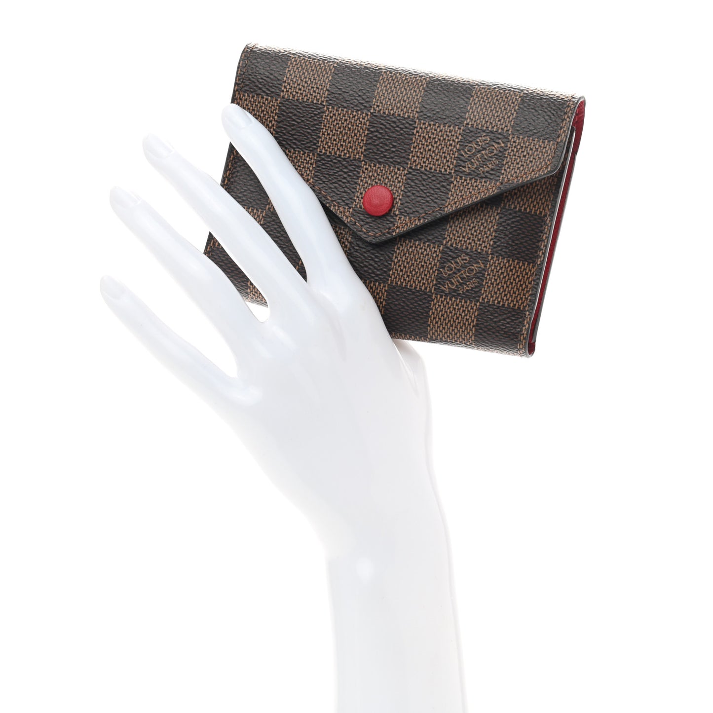 Damier Ebene Victorine Wallet Red
