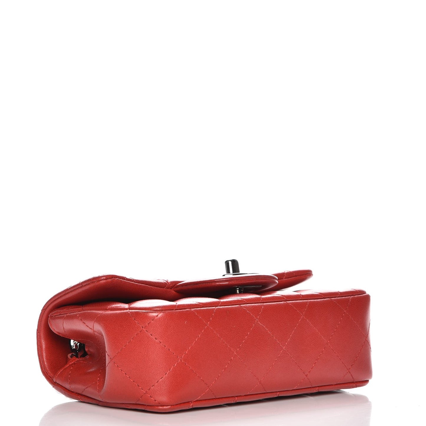 Lambskin Quilted Extra Mini Flap Red