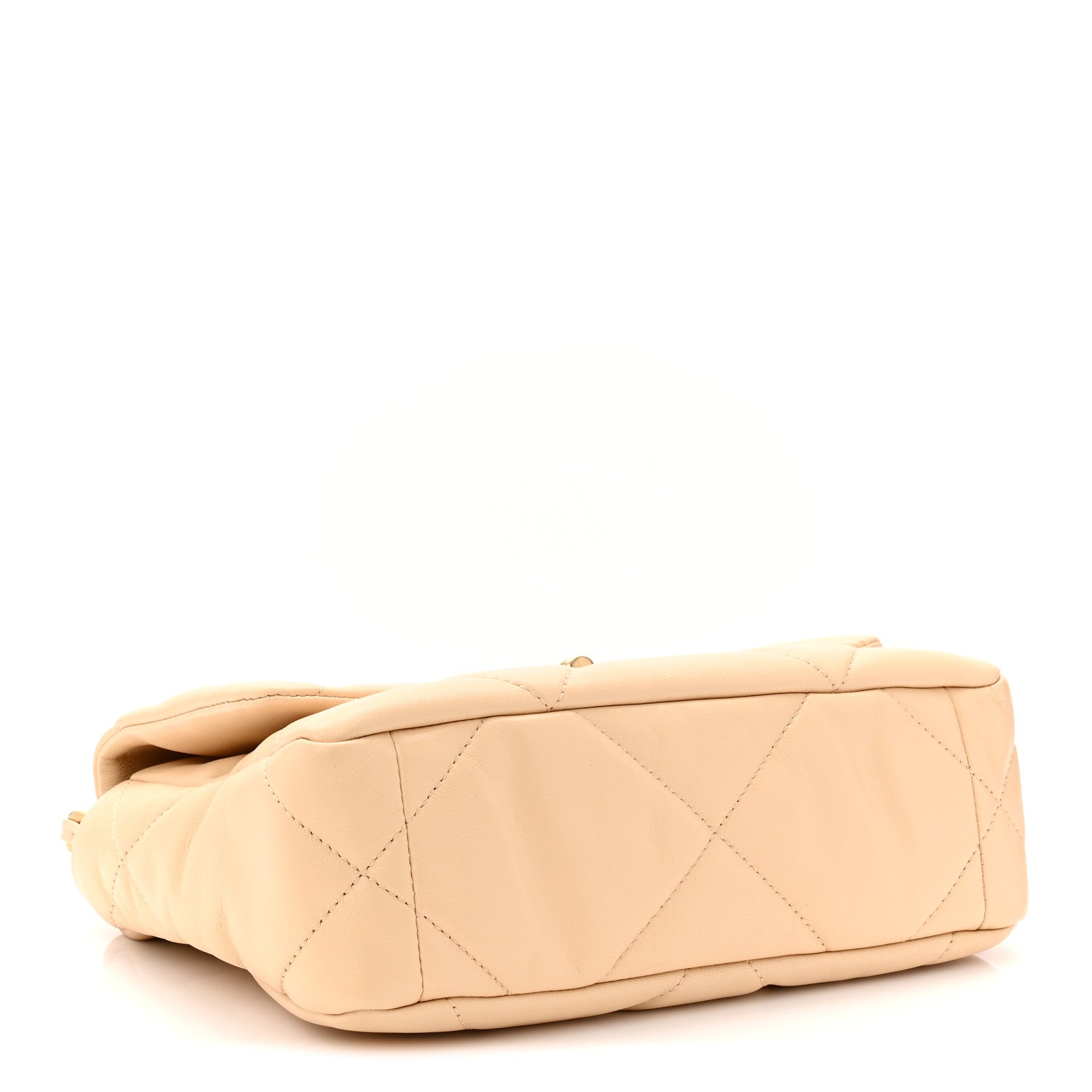 Chanel Shiny Goatskin Quilted Medium Chanel 19 Flap Beige 4 of 10