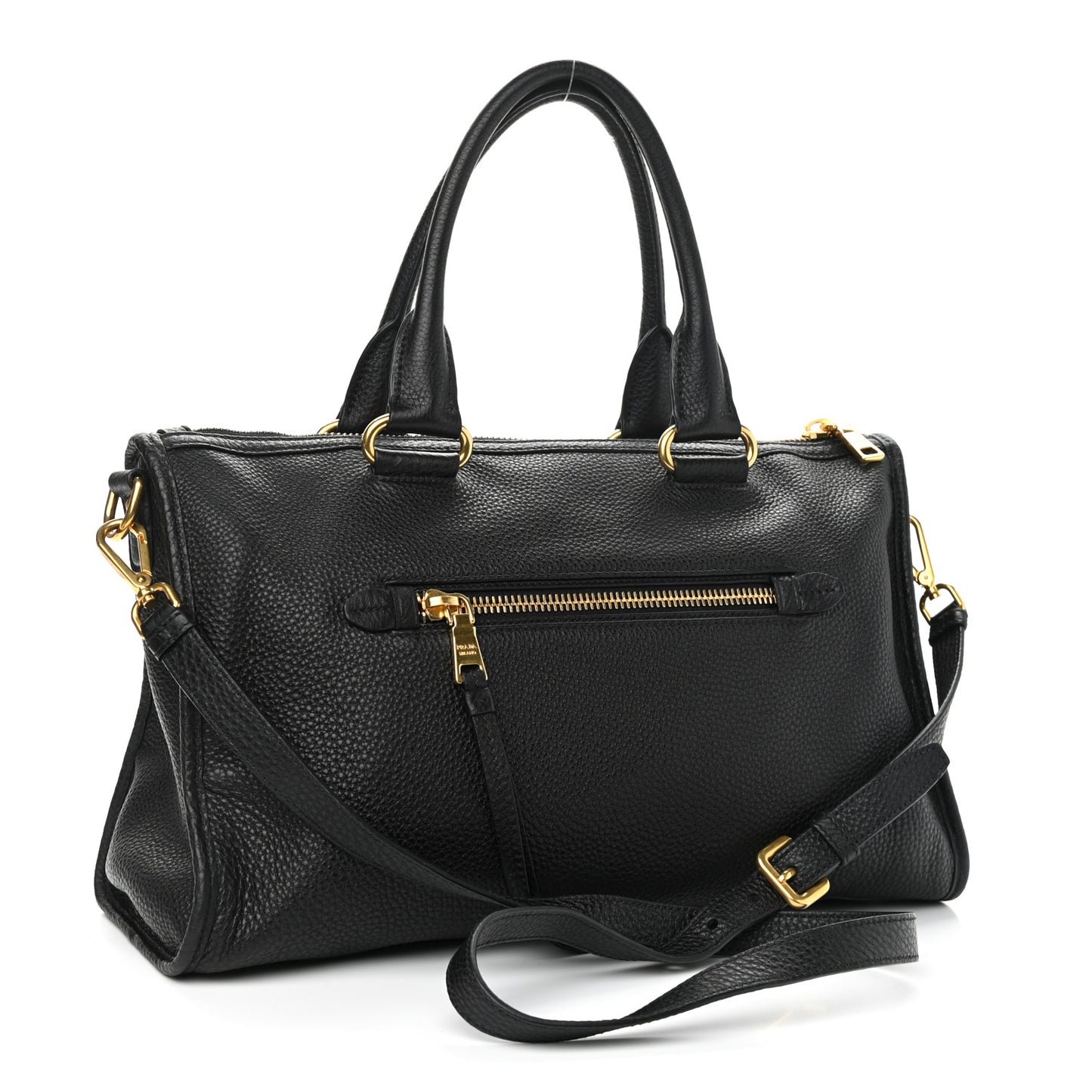 Vitello Daino Shopping Satchel Black