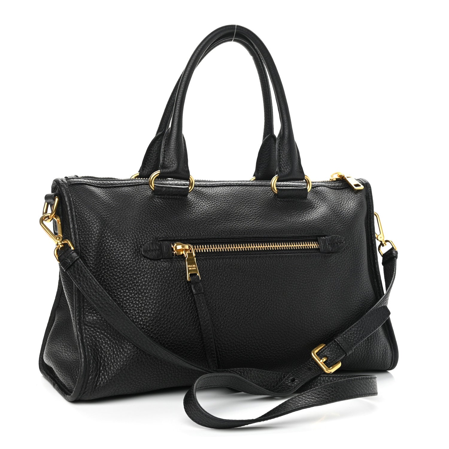Prada Vitello Daino Shopping Satchel Black 3 of 12