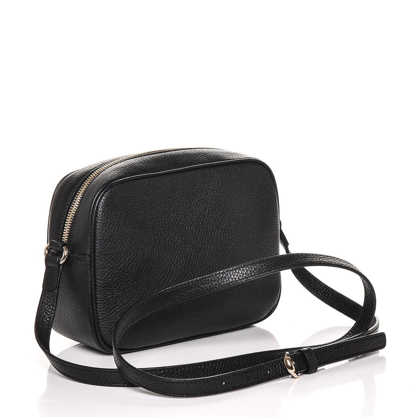 Pebbled Calfskin Small Soho Disco Bag Black