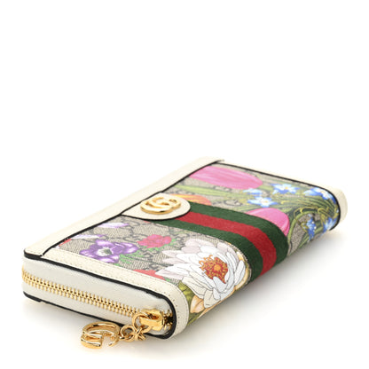 Gucci GG Supreme Monogram Flora Ophidia Zip Around Wallet White 4 of 9
