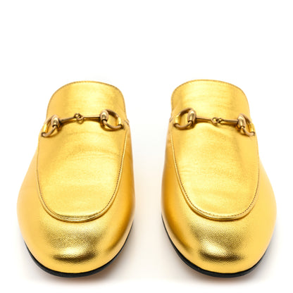 Gucci Metallic Nappa Womens Princetown Slippers 39.5 Gold 2 of 11