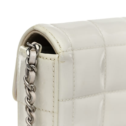 Chanel Patent Quilted East West Chocolate Bar Flap White 12 of 13